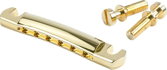 Kluson USA Brass Stop Tailpiece With Steel Studs Gold