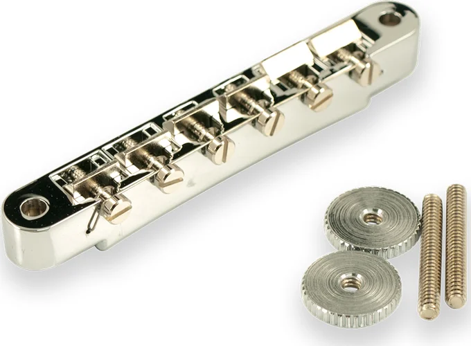 Kluson USA Replacement Wired ABR-1 Tune-O-Matic Bridge With Plated Brass Saddles Chrome