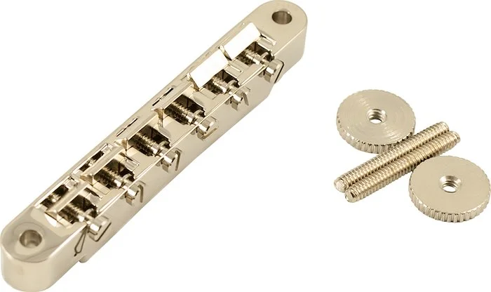 Kluson USA Replacement Wired ABR-1 Tune-O-Matic Bridge With Plated Brass Saddles Nickel