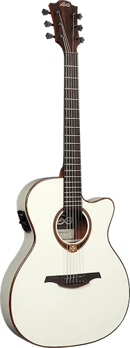 Lag Guitars Tramontane 118 Auditorium Slim Cutaway Acoustic-Electric Ivory
