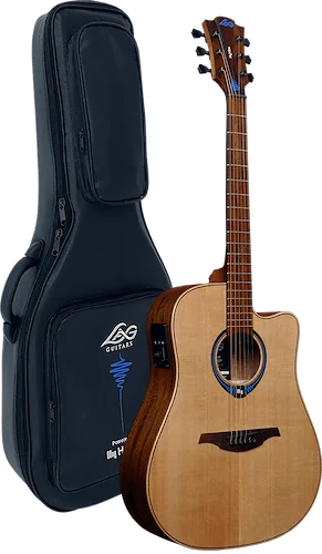 LAG HyVibe Dread Cut Smart Guitar w/Bag With New Luxury Bag