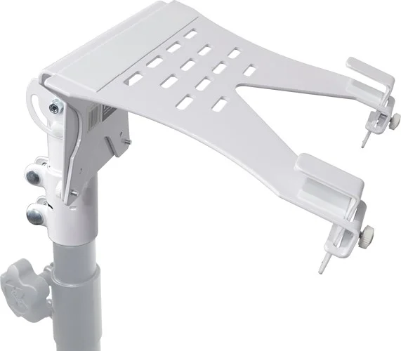 Laptop Shelf Monitor VESA Arm bracket Mount fits on Speaker Stand 1 3/8" pole in White