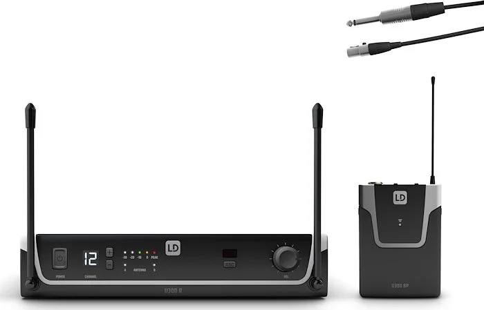 LD Systems U304.7 BPG (USA Version) - Wireless Microphone System with Bodypack and Guitar Cable 470 - 490 MHz (only available in the USA)