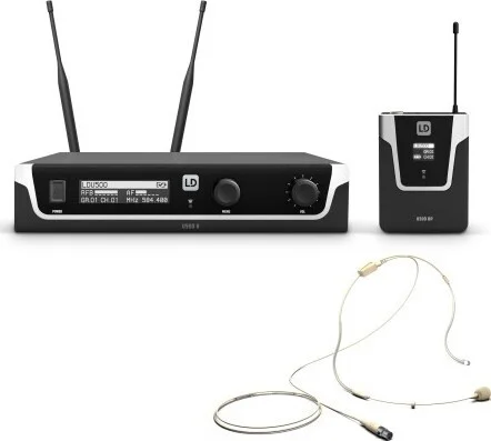 LD Systems U505 BPHH - Wireless Microphone System with Bodypack and Headset BEIGE, 584 - 608 MHz