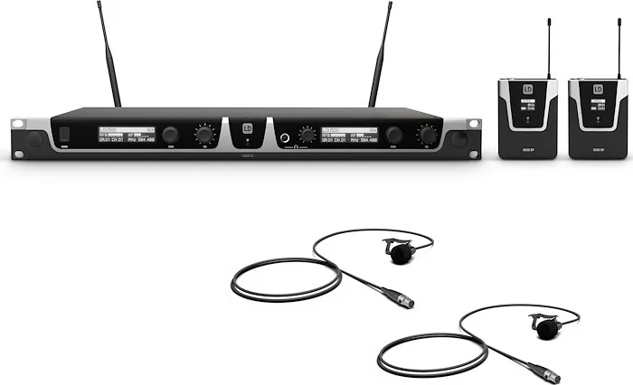 LD Systems U505 BPL 2 - Wireless Microphone System with 2 x Bodypack and 2 x Lavalier Microphone