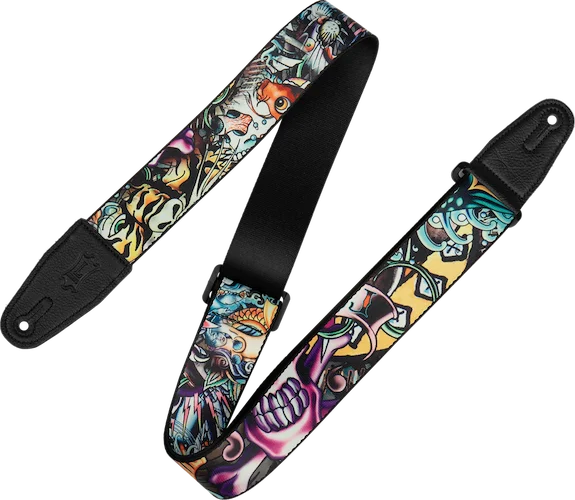 Levy's 2" Tattoo Series Poly Guitar Strap-New Scho