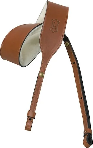 Levy's 2" wide walnut veg-tan leather banjo strap.