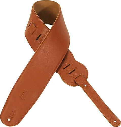 Levy's 3 1/2" wide tan garment leather bass guitar strap.