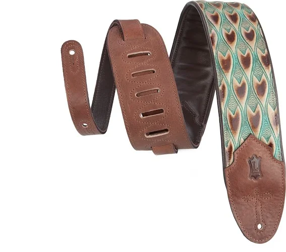 Levy's 3" wide embossed leather guitar strap. Adjustable to 56"