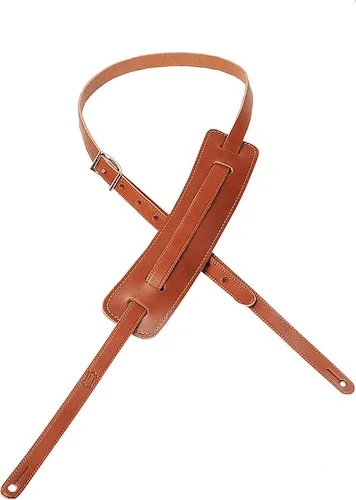Levy's 5/8" wide brown veg-tan leather guitar strap.