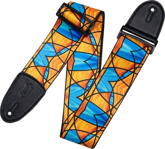 Levy's Stained Glass Guitar Strap-Orange and Blue