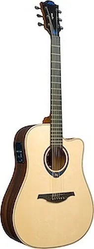 LÃG Tramontane THV30DCE Dreadnought Cutaway Acoustic Guitar with Hyvibe