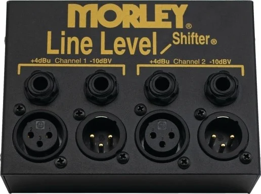 Line Level Shifter  2 - 2-Channel Box with 1/4 inch. "Smart Jacks" (TS or TRS)
Model LLS-2