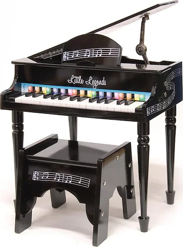 Little Legends LLBGD304B 4 Leg Baby Grand 30-Key Toy Piano w/ Bench, Black