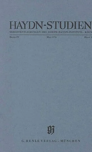 Mai 1976 - Haydn Studies Volume IV, No. 1