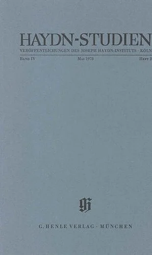 Mai 1978 - Haydn Studies Volume IV, No. 2