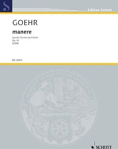 Manere Op. 81 Duo For Clarinet And Violin Double Score Ed. (both Parts Included)