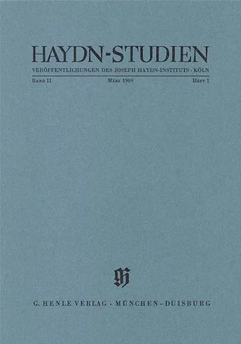 Marz 1969 - Haydn Studies Volume II, No. 1