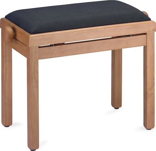 Matt piano bench, maple colour, with black velvet top