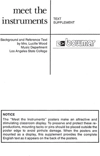 Meet the Instruments: Background and Reference Text Supplement