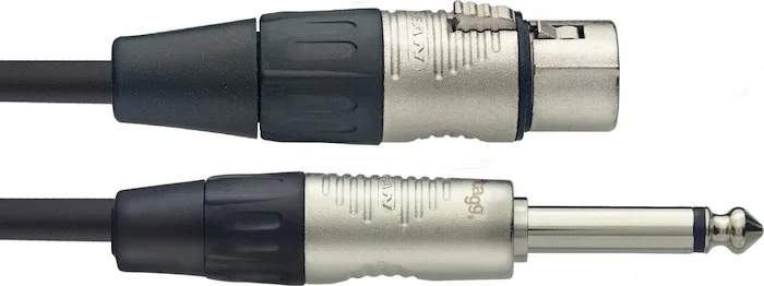 Microphone cable, XLR/jack (f/m), 6 m (20')