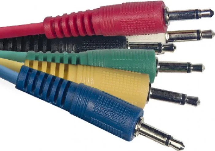 Mono patch cable, 6 x jack/jack (m/m), 60 cm (2'), moulded plastic