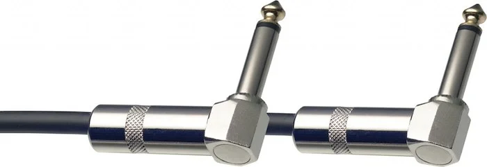 Mono patch cable, jack/jack (m/m, L-shaped), 10 cm (4"), metal