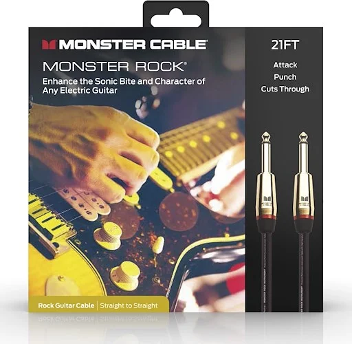 Monster 600542-00 Prolink Rock 1/4" Instrument Cable. 21 ft - Straight to Straight