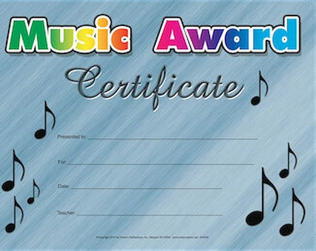 Music Award Certificate