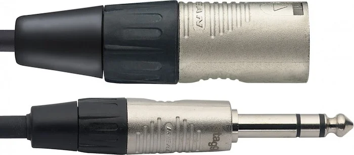 N series audio cable, jack/jack (m/f), stereo, 3 m (10')