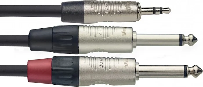 N series Y-cable, mini jack/jack (m/m), stereo/mono, 2 m (6')