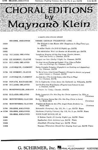 Nachtens SATB/Pno Gr/Eng Nightly Visions