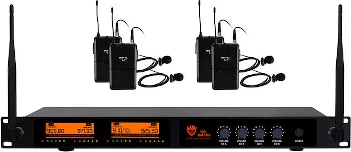 Nady DW-44 Quad Digital Wireless Lapel Microphone System Image