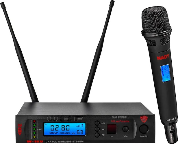 Nady W-1KU HT True Diversity 1000-Channel Professional UHF Handheld Microphone Wireless System