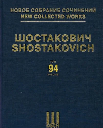 New Collected Works of Dmitri Shostakovich - Volume 94 - Chamber Instrumental Ensembles