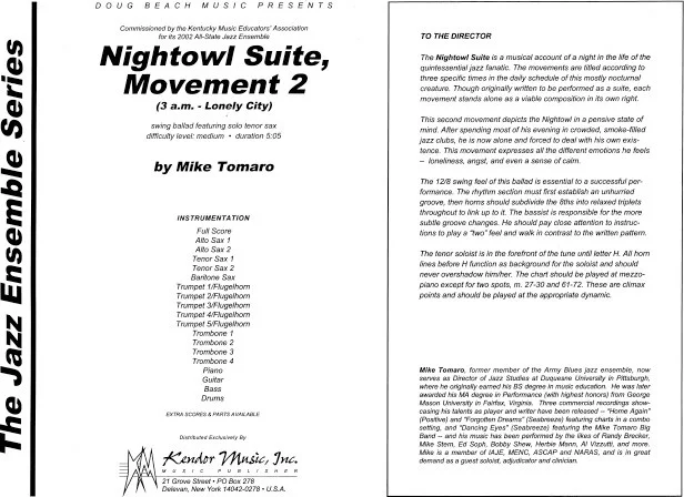 Nightowl Suite, Movement 2 (3 a.m. - Lonely City) (Full Score) - (3 a.m. - Lonely City)