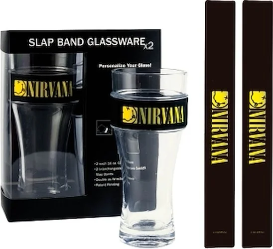 Nirvana 2-Pack Slap Band Pint Size Glassware - Smiley Logo