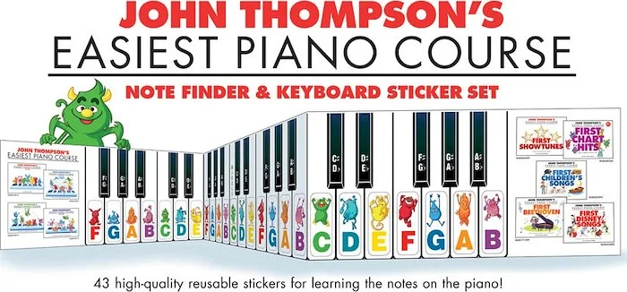 Note Finder & Keyboard Sticker Set - John Thompson's Easiest Piano Course