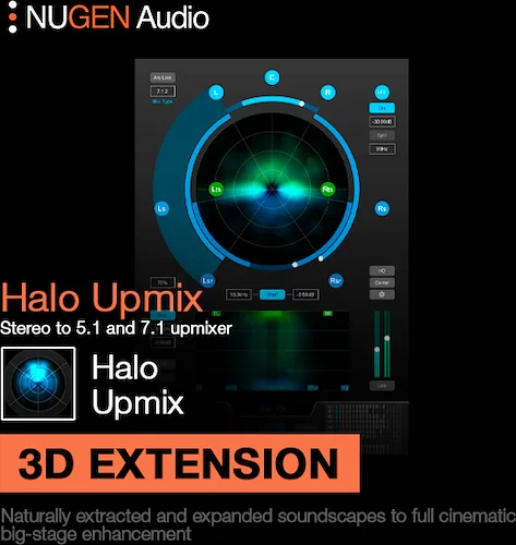 NUGEN Halo Upmix 3D extension (Download)<br>Upmix to 7.1.2 Dolby Atmos
