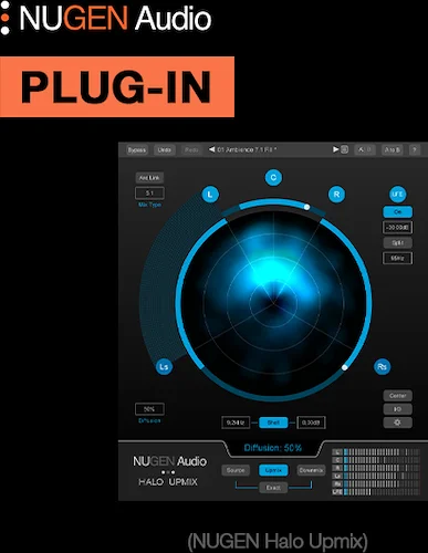 NUGEN Halo Upmix (Download)<br>Stereo to 5.1 and 7.1 upmixer
