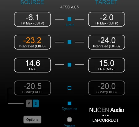 NUGEN LM-Cor w DynApt extension (Download)<br>Automatic loudness correction