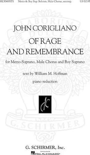 Of Rage and Remembrance - for Mezzo-Soprano, Male Chorus and Boy Soprano
Piano Reduction