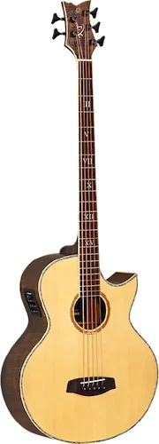 Ortega Guitars KTSM-5 Ken Taylor Signature Series Long Scale 5-String Acoustic Bass Solid Spruce Top, Flamed Mahogany Back & Sides, Gloss Finish with Built-in Electronics & Cutaway