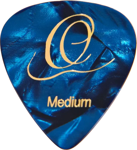 Ortega Guitars OGP-BP-M10 Classic Medium Blue Pearl Guitar Pick, Set of 10