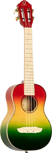 Ortega Guitars Prism Series Tenor Size Ukulele Tri Color Burst Finish w/Deluxe Bag