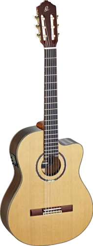 Ortega Guitars RCE159MN Feel Series Medium Neck Acoustic Electric Nylon 6-String Guitar w/ Free Bag, Solid North American Cedar Top and Walnut Body, Natural Gloss Finish
