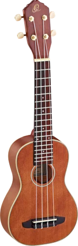 Ortega Guitars RU10 Root Series Soprano Ukulele All Solid Mahogany, Ivory ABS Binding with Free Deluxe Gig Bag