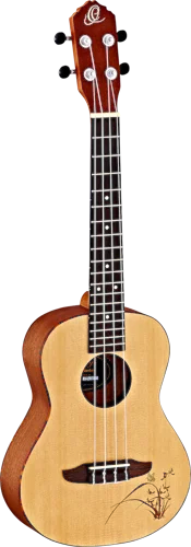 Ortega Guitars RU5-TE Bonfire Series Tenor Ukulele with Tortoise Binding and Laser Etching