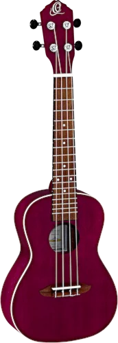 Ortega Guitars RURUBY Earth Series Concert Ukulele with White ABS Binding Transparent Raspberry Open Pore Finish