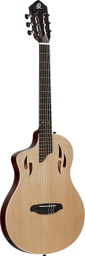 Ortega Guitars TourPlayer Series Left-Handed Thinline Crossover Electric Nylon Guitar Natural Finish w/Bag